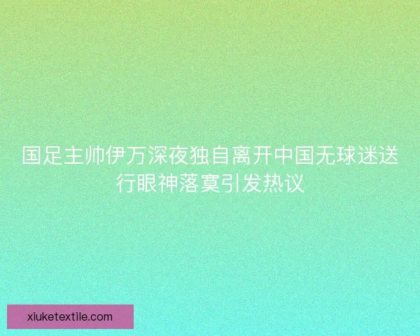 国足主帅伊万深夜独自离开中国无球迷送行眼神落寞引发热议